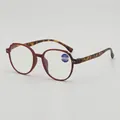 Occhiali da lettura anti-luce blu con montatura rotonda rosso scuro e aste tartarugate - Montatura Rosso Scuro Aste Tartarugate
