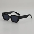 Classic black rectangular sunglasses with dopamine style frames for outdoor travel - Black Frame Grey Lens