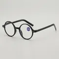 Occhiali da lettura tondi neri con filtro luce blu e gradazione diottrica +2,50 - +1.00 Diottria / Montatura Nera