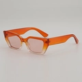 Stylish orange rectangle sunglasses with tinted lenses for UV protection and travel - Translucent Orange Frame Tea Lens