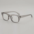Men's transparent grey square glasses frame with lightweight TR90 material in 45-degree view - Transparent Grey / Anti blue light