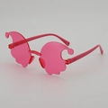 Cute pink cloud-shaped rimless party glasses for girls and kids photo props - Pink Frame / Pink Lens