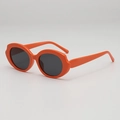 Retro orange wavy frame sunglasses for women with dark UV protection lenses - D19  Y-3 / Orange Red Frame Grey Lens