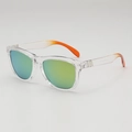 Outdoor sports sunglasses with transparent frames, orange gradient temples, and UV400 lenses - UV400 Anti-UV Lens / Clear Frame Gold Mirror