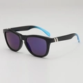 Outdoor sports running sunglasses with black frame and purple-blue gradient lenses - UV400 Anti-UV Lens / Black Frame Blue Mirrored Lens