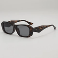 Retro square tortoiseshell sunglasses with thick frames and dark gray lenses for women - One Size(D17Z--1) / Tortoise Frame Grey Lens
