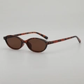 Lunettes de soleil ovales rétro avec monture écaille marron et verres brun foncé - Monture Léopard / Verres Thé