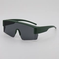 Deep green oversized cycling sunglasses with dark gray lenses and matte finish frame - B05 Z-2 / Green Frame Grey Lens