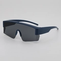 Dunkelblaue matte Fahrrad-Sonnenbrille mit grauen Gläsern für Brillenträger geeignet - B05 Z-2 / Blauer Rahmen Graue Linsen