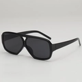 Lunettes de soleil noires à double pont classique avec monture rétro et verres foncés - D19 Y-2 / Monture Noire Verres Gris