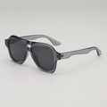 Lunettes de soleil aviateur à double pont avec monture grise transparente et verres - Monture grise translucide Verres gris