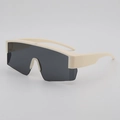 Fahrrad-Sonnenbrille mit matt elfenbeinfarbenem Rahmen und grauen Monoscheiben - B05 Z-2 / Beigefarbener Rahmen Graue Linse