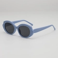 Retro light blue wave frame sunglasses with dark lenses for women for oval face - D19 Y-3 / Blue Frame Grey Lens