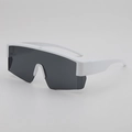Weiße Oversize-Radbrille mit dunkelgrauen einteiligen Gläsern für sportlichen Look - B05 Z-2 / Matt Weißer Rahmen Graue Linsen