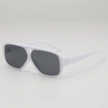 Retro vintage aviator sunglasses with stylish white frame and dark grey lenses for women - D19 Y-2 / White Frame Gray Lens