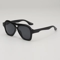 Lunettes de soleil pilote noires avec monture oversize et design à double pont pour femme - Monture Noire Verres Gris