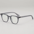 Chic transparent grey square frame glasses with solid PC construction for women - Smoke Gray / Anti Blue Light Glasses