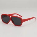 Retro pilot style sunglasses with vibrant red frame and dark lenses for women - D19 Y-2 / Red Frame Grey Lens