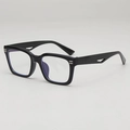 Lunettes de soleil carrées noires avec branches évidées et verres anti-lumière bleue - Lentille anti-UV UV400 / Monture Noire Verres Transparents