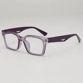Lunettes de soleil oversize violettes avec branches ajourées géométriques et monture translucide - Lentille anti-UV UV400 / Monture Violette Verres Transparents