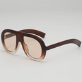 Vintage pilotenzonnebril met donkerbruin verloopmontuur en getinte glazen - Thee Verloop Transparant Frame