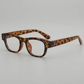 Retro square tortoiseshell pattern eyewear frame with triple rivet accents for women - Tortoise Frame