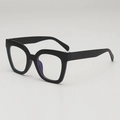 Classic black thick frame glasses with blue light blocking lenses in square silhouette - Anti-blue Light Lens / Matte Black