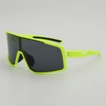 Neon yellow cycling sunglasses with dark grey shield lenses for outdoor sports performance - Inner Circle -50 Degrees (myopia) / Neon Green Frame Grey Lens