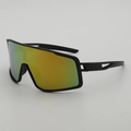 Cycling sunglasses with matte black frame and colorful gradient reflective lenses - Black Frame Red Mirrored Lens