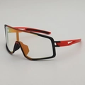 Professional cycling sunglasses with red-black frame and yellow clear sports lenses - Matte Black Frame Red Bridge Red Mirror Lens