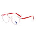Occhiali rotondi rosa per bambini con stanghette rosse e lenti protettive anti-luce blu - C3 Montatura Rosa Trasparente Aste Rosse