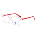 Occhiali anti luce blu per bambini con montatura rosa e stanghette rosso acceso - C3 Montatura Rosa Trasparente Aste Rosse