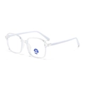 Kids square frame blue light blocking glasses with clear front and white temples - C8 Transparent Frame White Legs