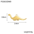 Golden dinosaur pendant made of stainless steel with size measurements and weight info - Dinosaur Style (P32653DW0)