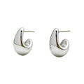 Polierte silberne Tropfenohrringe mit minimalistischem geometrischem Design - Silber U-Form Wassertropfen