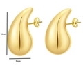 Polished golden teardrop earrings in 16mm x 9mm size with smooth metallic finish - Teardrop Gold Mini (16x9mm)