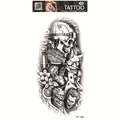 Waterproof temporary tattoo sticker with realistic skull and motorcycle culture design - Harley Skull Mix (FF-186)