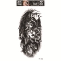 Waterproof temporary tattoo featuring dark style female portrait with raven wings - Dark Female Portrait (FF-182)