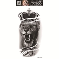Waterproof 3D temporary tattoo featuring a lion head with crown and compass FF-173 - Crown Lion Compass (FF-173)