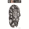 Waterproof temporary tattoo FF-172 with black sketch lion crown and roman clock design - Crown Lion Broken Clock (FF-172)