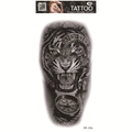 Waterproof temporary tattoo FF-174 featuring tiger, clock, map and compass motifs - Tiger Clock Compass (FF-174)