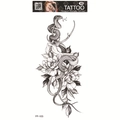 Waterproof 3D temporary tattoo FF-103 with snake, deer antlers and floral design - Python Antler Flower (FF-103)