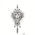 Waterproof temporary tattoo FF-108 featuring realistic tiger head with floral mandala motifs - Tiger Head Flower Mandala (FF-108)