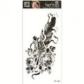 Waterproof 3D temporary tattoo sticker FF-109 with feather, rose and ink pen nib design - Feather Rose Dip Pen (FF-109)