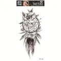 Waterproof temporary tattoo featuring black sketch rose, dreamcatcher and moon motif - Rose Dreamcatcher Moon (FF-112)