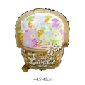 Easter basket foil balloon with colorful eggs and rabbits for festive party decoration - Easter Egg Basket