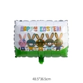 Easter foil balloon with cute cartoon rabbits and Happy Easter text, size 48.5x36.5cm - Square Easter Bunny Group Photo