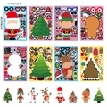Set of 8 Christmas DIY sticker sheets for kids featuring Santa and snowman patterns - SW Christmas 8 Sheet DIY Sticker Set / Set of 25 Sheets (Including 1 Cover)