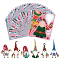 DIY Christmas Gnome puzzle sticker set with colorful festive decorative accessories - 14.5*17cm 6 Designs - Sq Christmas Gnome Emoticons / Set of 25 Sheets (Including 1 Cover)