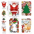Christmas DIY stickers set featuring Santa, snowman, and reindeer motifs for decoration - SY Christmas 4 Sheet DIY Sticker Set / Set of 25 Sheets (Including 1 Cover)
